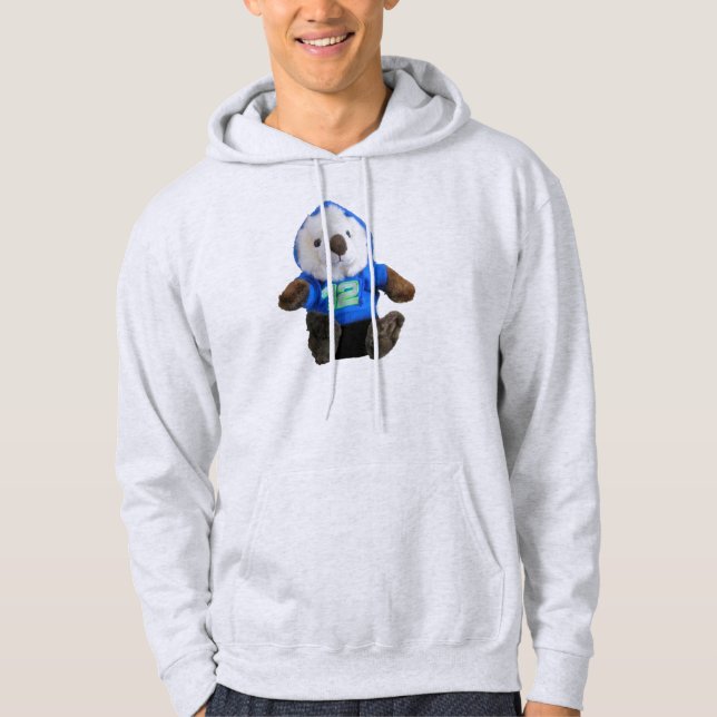 Cute Otter with Blue and Green Number 12 Hoodie (Front)
