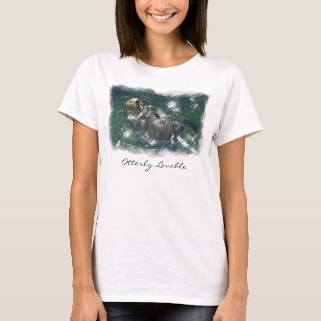 Cute Otterly Loveable Otter Photo Print Shirt (Front)