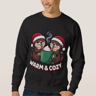 Cute Otters Christmas Matching Warm & Cosy Sweatshirt