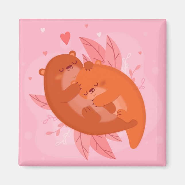 Cute Otters Magnet (Front)