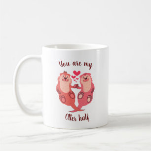 Cute Otters Valentines Day Couple Personalised Coffee Mug