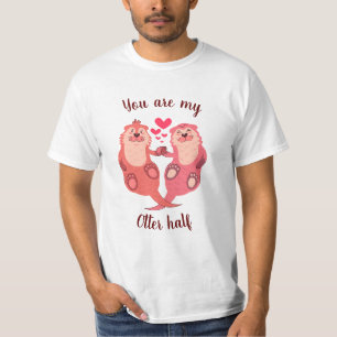 Cute Otters Valentines Day Couple Personalized T-Shirt