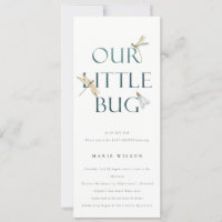 Cute Our Little Bug Blue Dragonfly Baby Shower