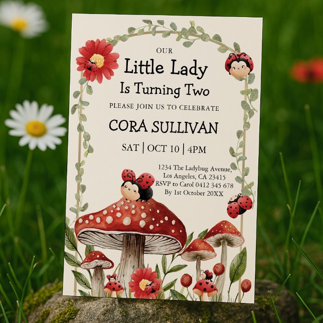 Cute Our Little Ladybug Girl Birthday Invitation (Creator Uploaded)