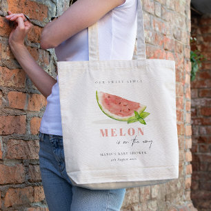 Cute Our Little Melon Watercolor Any Age Birthday Tote Bag