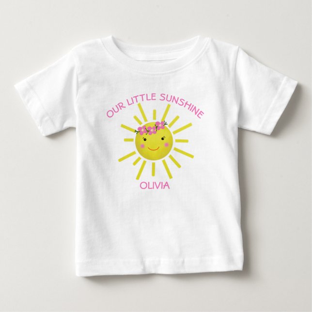 Cute Our Little Sunshine Birthday Baby T-Shirt (Front)
