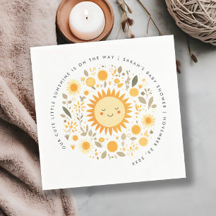 Cute Our Little Sunshine Boho Sun Baby Shower Napkin
