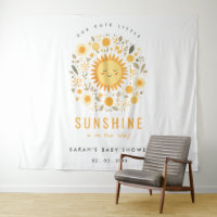Cute Our Little Sunshine Boho Sun Baby Shower