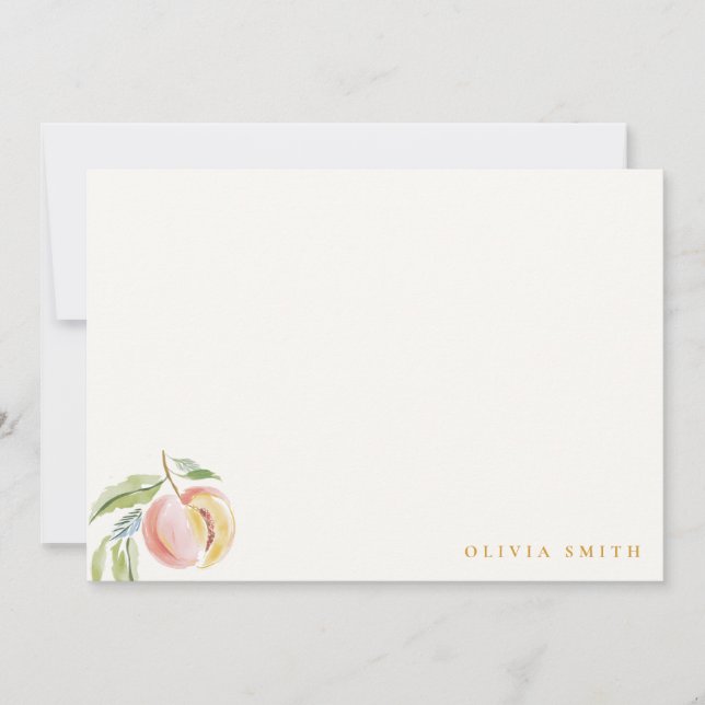 Cute Our Little Sweet Peach Watercolor Birthday Card (Front)