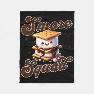 Cute Outdoor Smore Squad Camping Family Matching S Fleece Blanket