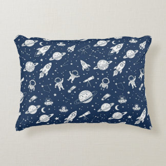 Cute Outer Space Astronaut & Planets Kids nursery Decorative Cushion