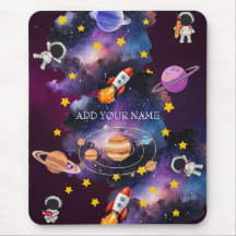 Cute Outer Space Galaxy Astronaut Custom Name