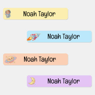 Cute Outer Space Pastel Kids Personalised Name