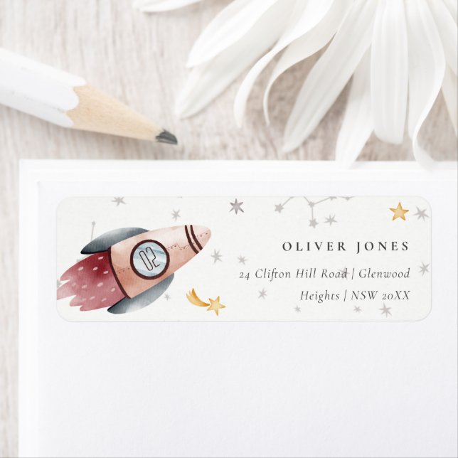 Cute Outer Space Starry Planets Birthday Address (Insitu)