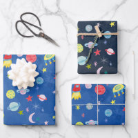 Cute Outer Space UFO Planets Moons Watercolor Gift