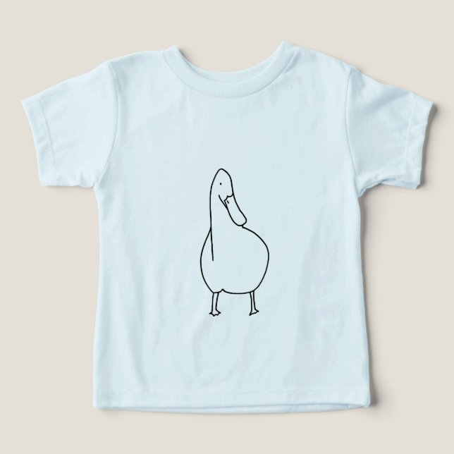 Cute outline art, drawing of duck t-shirts (Design Front)