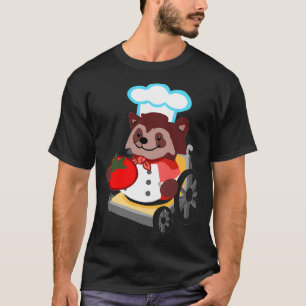 Cute Overcooked Wheelchair Raccoon Chef Gift Boy G T-Shirt