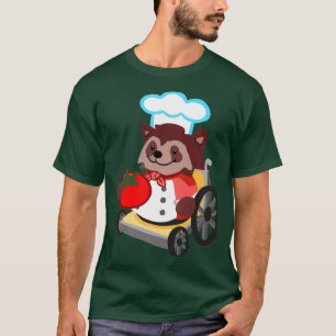 Cute Overcooked Wheelchair Racoon Chef Gift Boy G T-Shirt