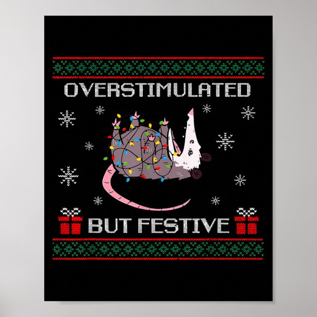 Cute Overstimulated But Festive Funny Ssum Ugly Ch Poster (Front)