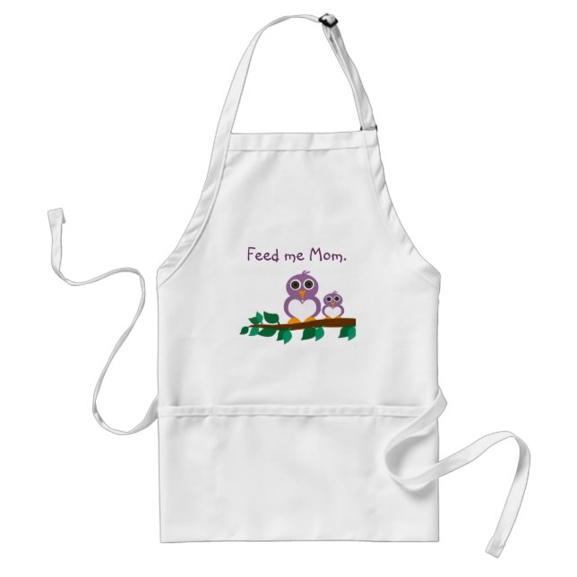 Cute owl and baby on tree standard apron (Front)