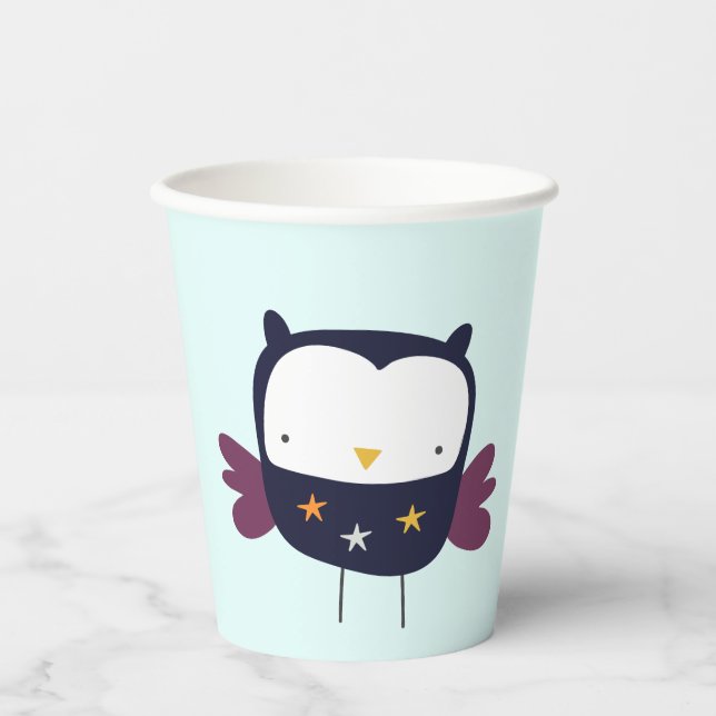 Cute Owl and Star Party Paper Cups (Front)