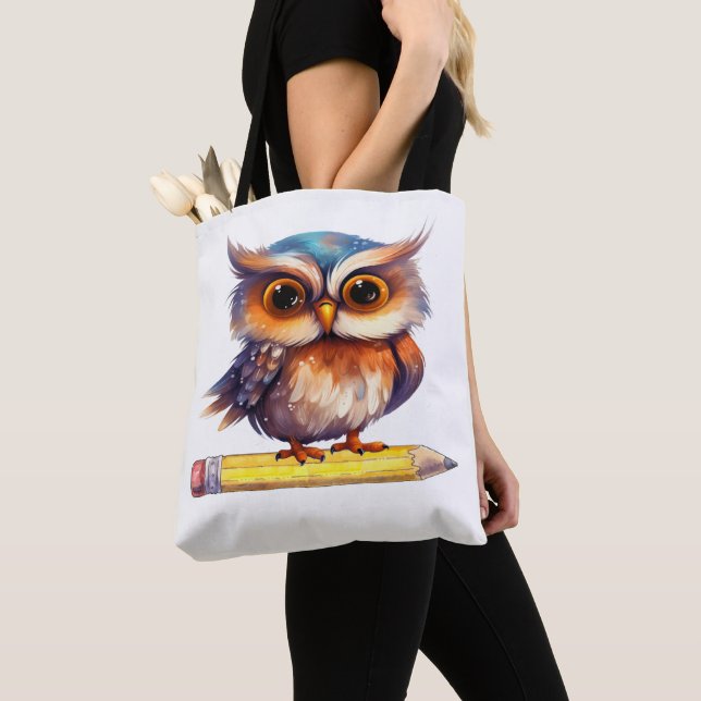 Cute OWL ART Tote Bag (Close Up)