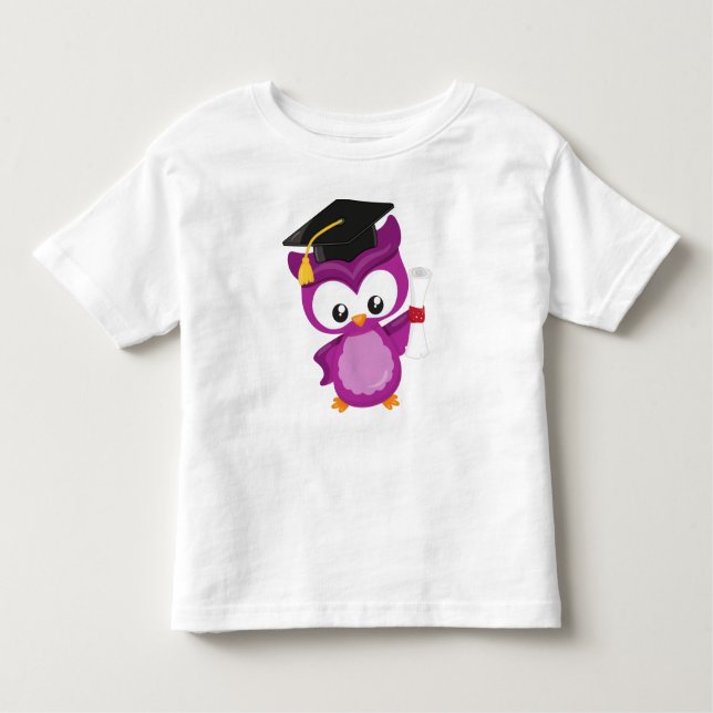 Cute Owl, Baby Owl, Little Owl, Graduation Owl Toddler T-Shirt (Front)