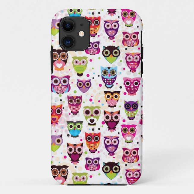 Cute owl background pattern for kids Case-Mate iPhone case (Back)