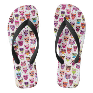 Cute owl background pattern for kids jandals