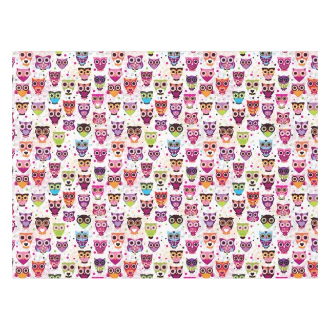 Cute owl background pattern for kids tablecloth (Front (Horizontal))