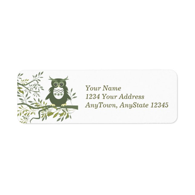 Cute Owl Bird Custom Address (Front)