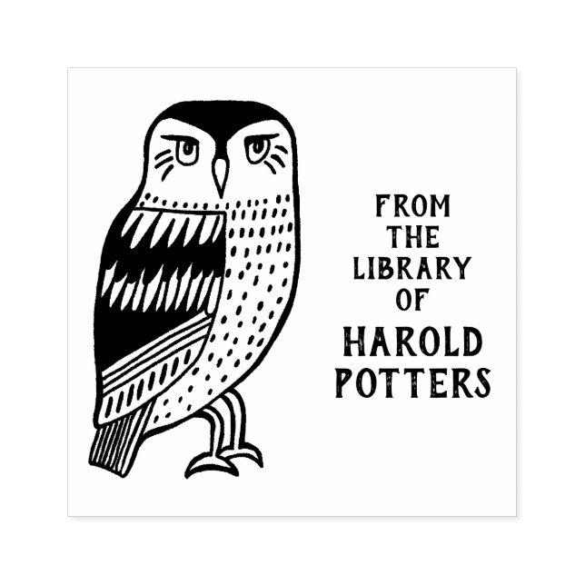 Cute Owl Bird From Library of CUSTOM Personalised Rubber Stamp (Imprint)