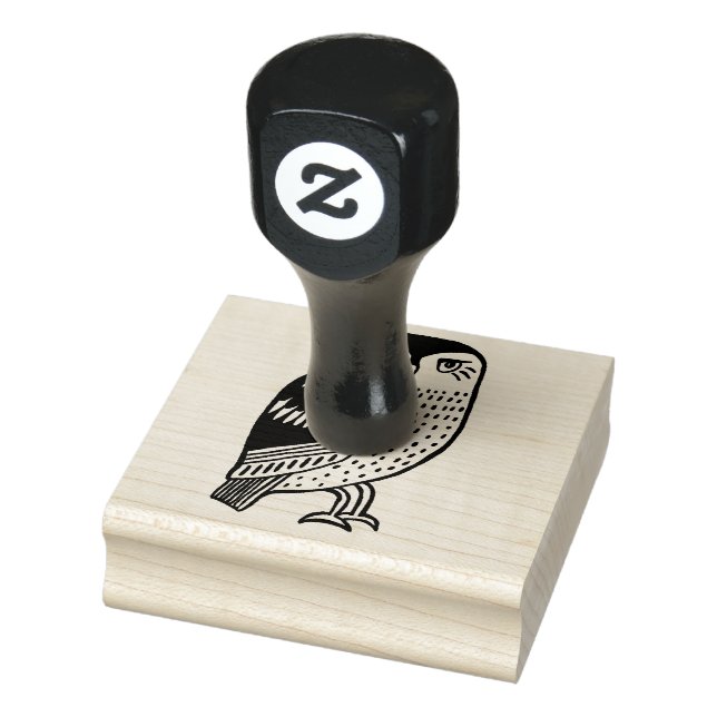 Cute Owl Bird Hand Drawn CUSTOMIZE IT Rubber Stamp (Stamp)