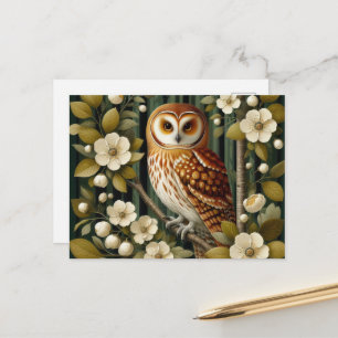 Cute owl bird lovers postcard
