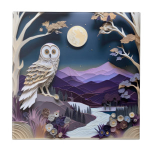 Cute owl bird lovers  tile