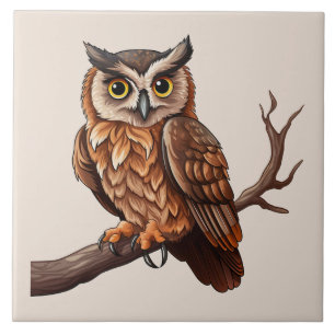 Cute owl bird lovers  tile