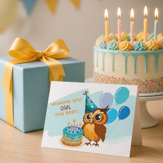 Cute Owl Birthday Card  (Creator Uploaded)