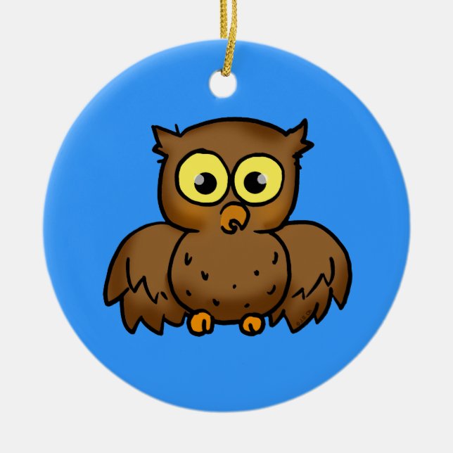 Cute owl ceramic tree decoration (Front)