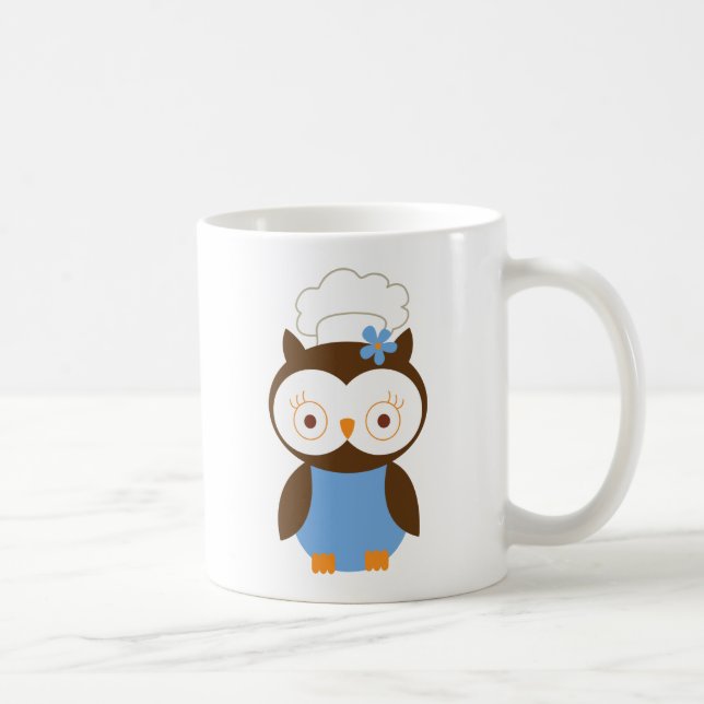 Cute Owl Chef Coffee Mug (Right)
