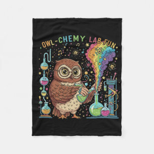 Cute Owl-chemy Lab Fun Nerdy Scientist Chemist Fleece Blanket