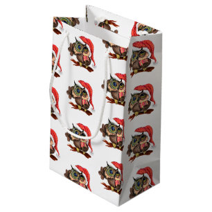 Cute Owl Christmas Gift Bag