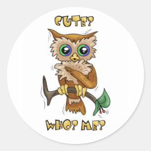 Cute Owl Classic Round Sticker