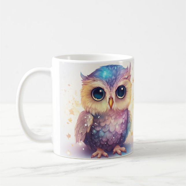 Cute Owl Coffee Mug - Adorable Owl Design (Left)