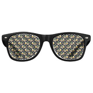 Cute Owl Drinking Beer St Patrick's Day Pattern Retro Sunglasses