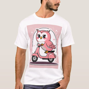 Cute owl driving a scooter T-Shirt