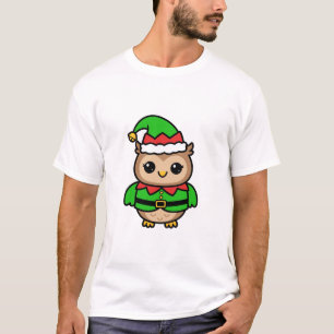 Cute Owl Elf Christmas T-Shirt