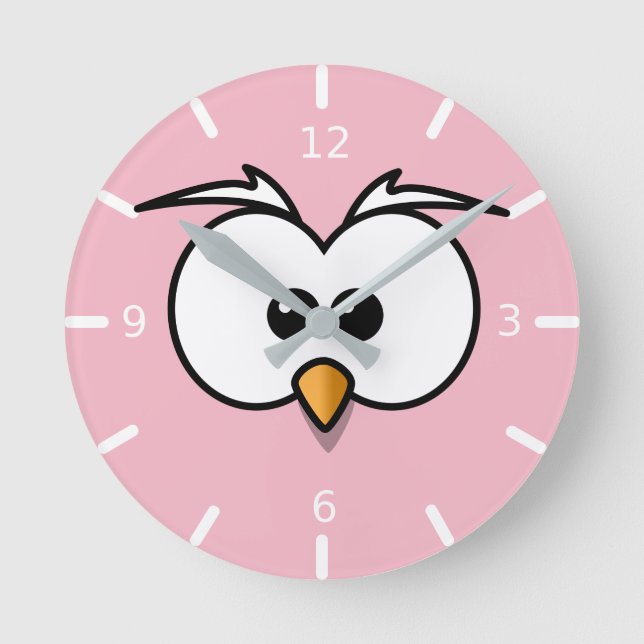 Cute Owl Eyes - Personalise Your Own Round Clock (Front)