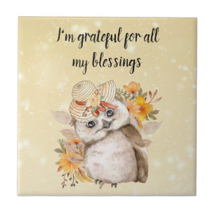 Cute owl Farmhouse romantic wallpaper Tile