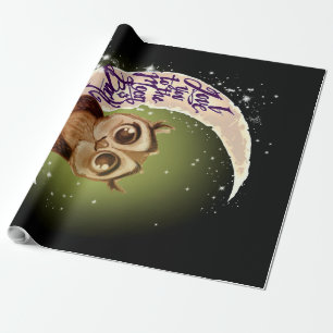 Cute Owl Fleece Blanket I Love You To The Moon And Wrapping Paper