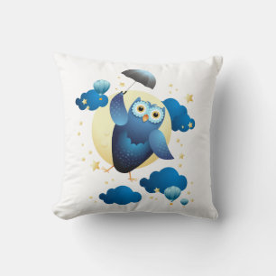 Cute Owl Flying with Umbrella Cushion